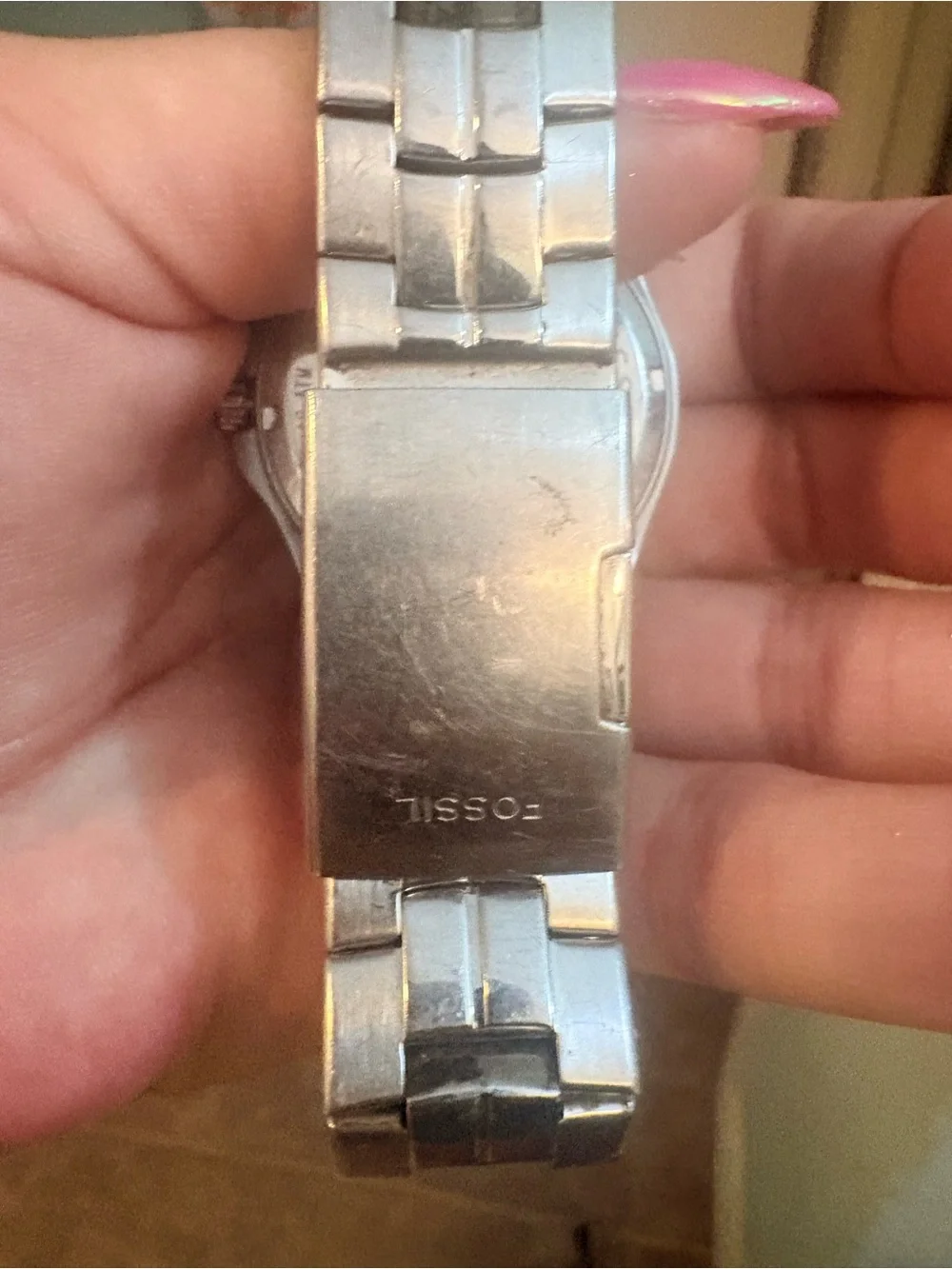 Fossil Silver-Tone Textured Dial Men's Watch